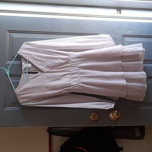 Womens Size Large, Pale Pink, sheer sleeve layered dress.